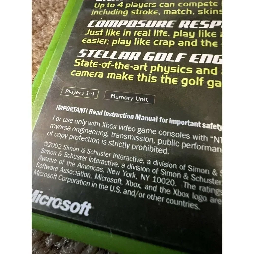 Outlaw Golf (Microsoft Xbox, 2002) W/ manual